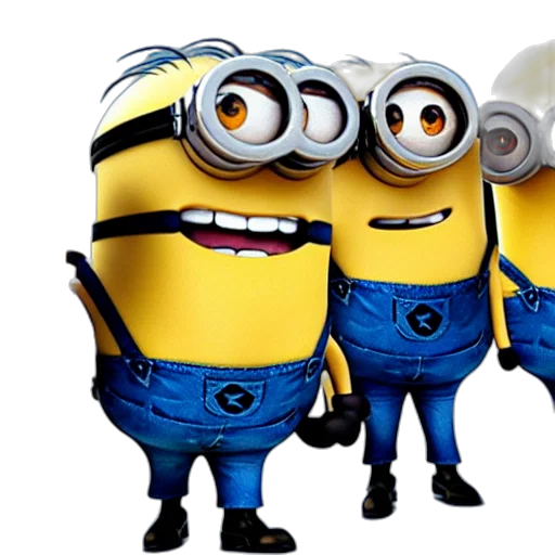 3d render, concept art, minions, point transparent PNG cut-out