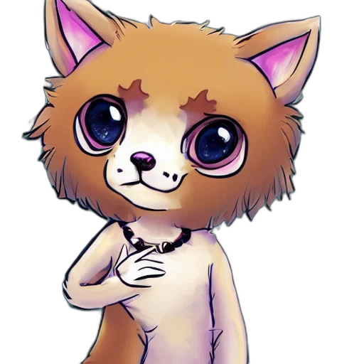 staff, animal, pixel art, concept art, cartoon, anime, fursona, but transparent PNG cut-out