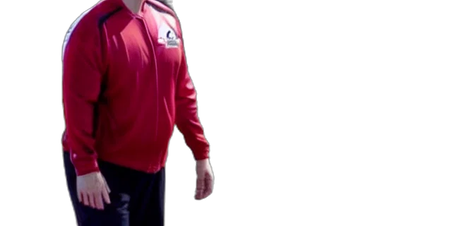 jacket, staff, robot, creature, 3d render, concept art, outer space, red transparent PNG cut-out