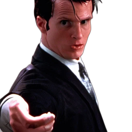 staff, jacket, face, weapon transparent PNG cut-out