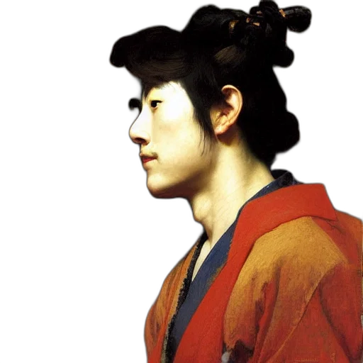 face, staff, photorealistic, oil painting transparent PNG cut-out