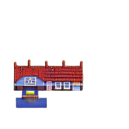 building, furniture, pixel art, 3d render transparent PNG cut-out
