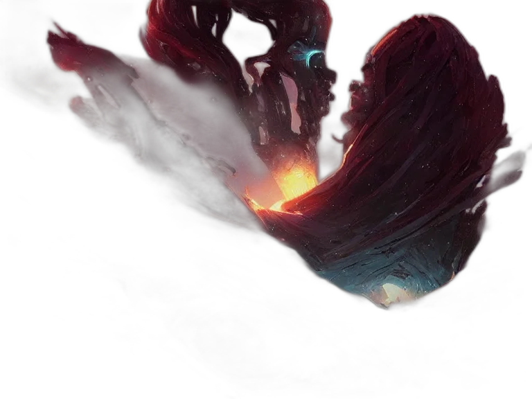 sword, mask, concept art, comic book art, fantasy art, fire, fog, snow transparent PNG cut-out
