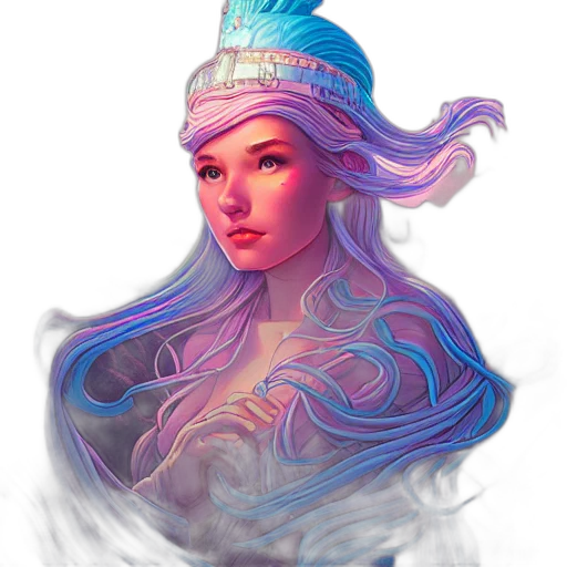 crown, face, hat, hair, fantasy art, concept art, pixel art, watercolor transparent PNG cut-out