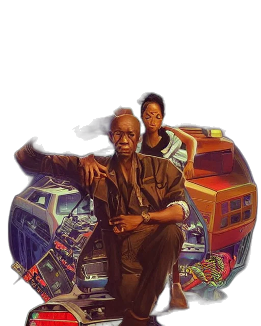 car, jacket, concept art, comic book art transparent PNG cut-out