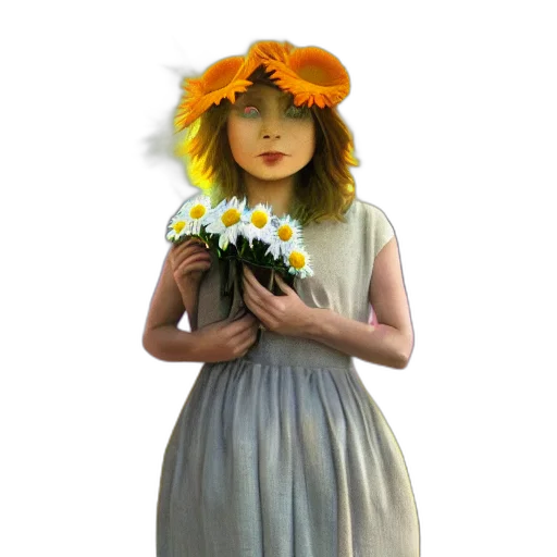 dress, flower, hat, mask transparent PNG cut-out