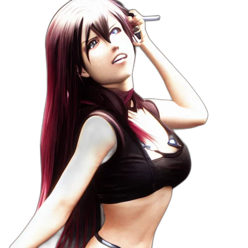 concept art, anime, comic book art, photorealistic, tifa, final, fantasy transparent PNG cut-out