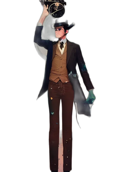 staff, hat, jacket, concept art transparent PNG cut-out