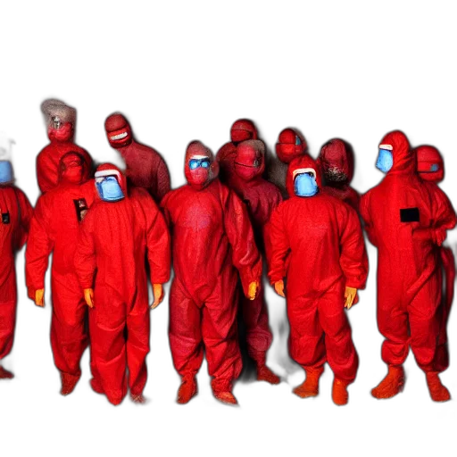 staff, mask, jacket, concept art, red, wide, shot, photo transparent PNG cut-out