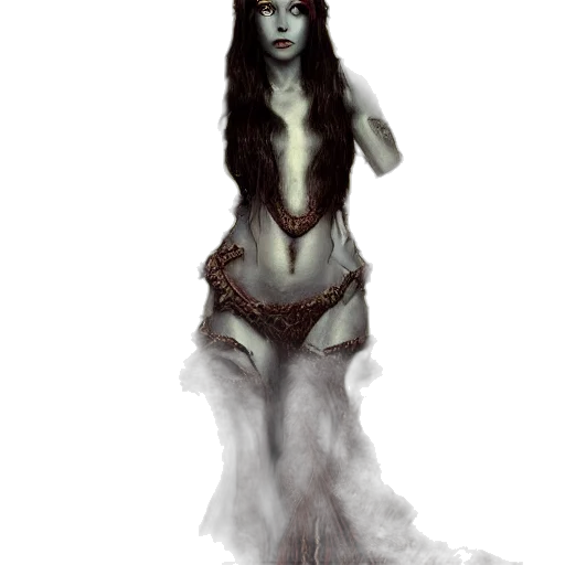 creature, dress, staff, fantasy art, concept art, pixel art, watercolor, underwater transparent PNG cut-out