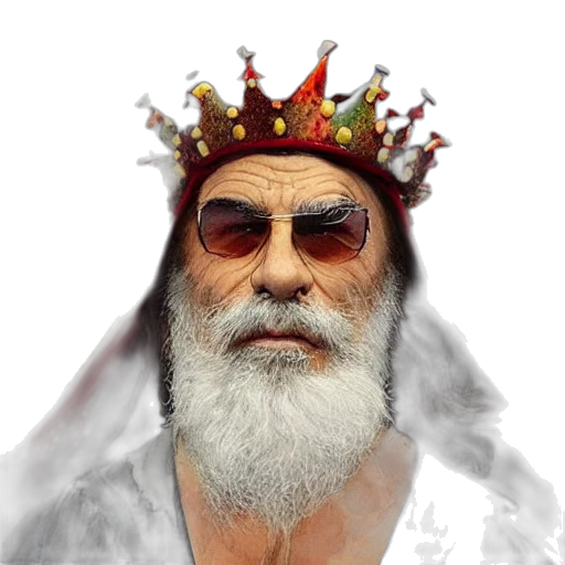 crown, face, staff, hat transparent PNG cut-out