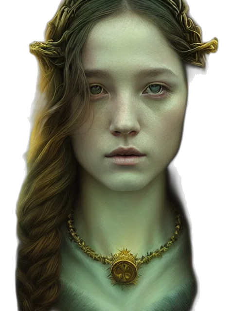 crown, jewelry, face, fantasy art, photorealistic, concept art, oil painting, golden transparent PNG cut-out