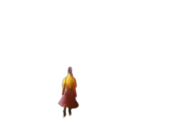 dress, hair, staff, weapon transparent PNG cut-out