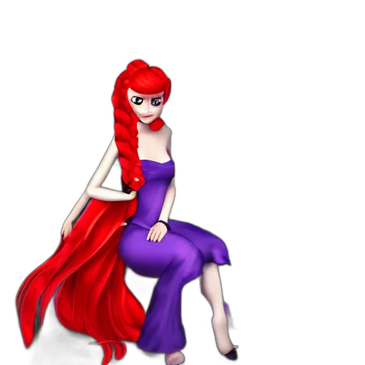 dress, staff, jewelry, cartoon, 3d render, concept art, pixel art, red transparent PNG cut-out