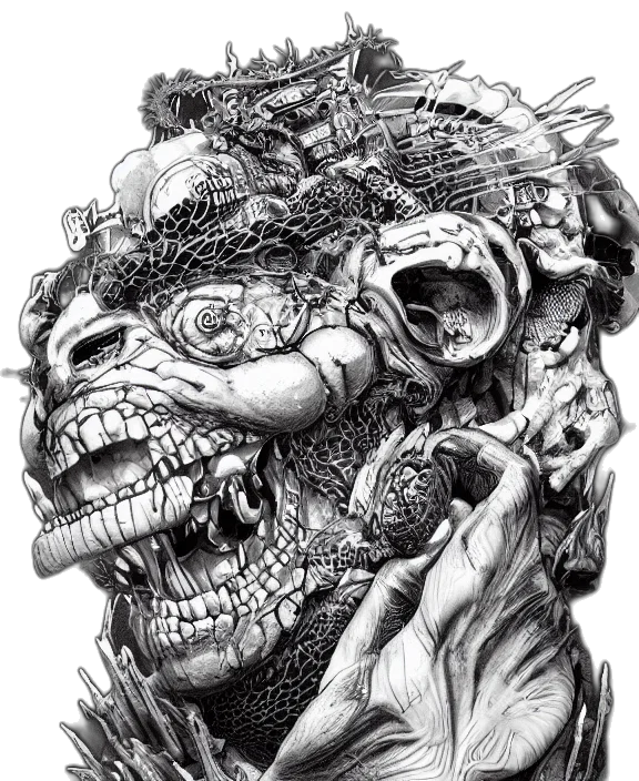 mask, face, creature, crown, comic book art, concept art, photorealistic, pencil sketch transparent PNG cut-out