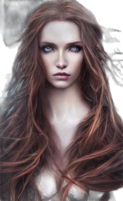 hair, face, crown, creature, fantasy art, photorealistic, concept art, oil painting transparent PNG cut-out
