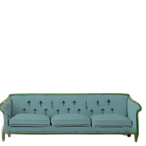 furniture, crown, 3d render, green transparent PNG cut-out