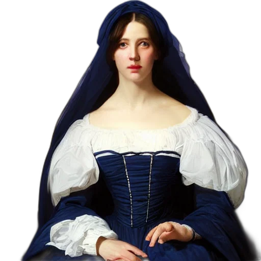 dress, face, jewelry, oil painting transparent PNG cut-out