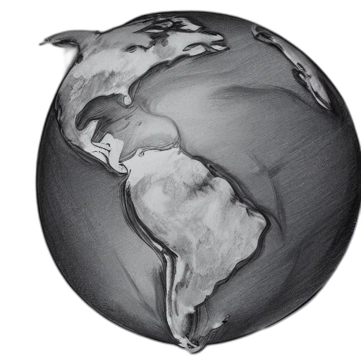 umbrella, pencil sketch, photorealistic, globe transparent PNG cut-out