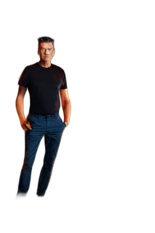jacket, staff, hair, shoes transparent PNG cut-out