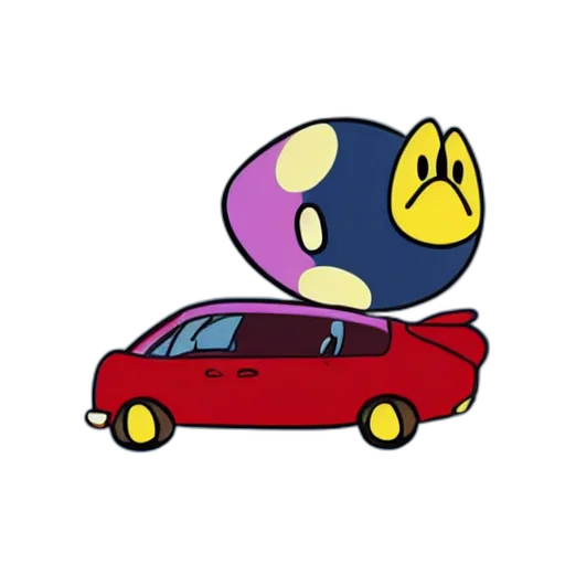 car, concept art, pixel art, 3d render, cartoon, outer space, colorful, kirby transparent PNG cut-out