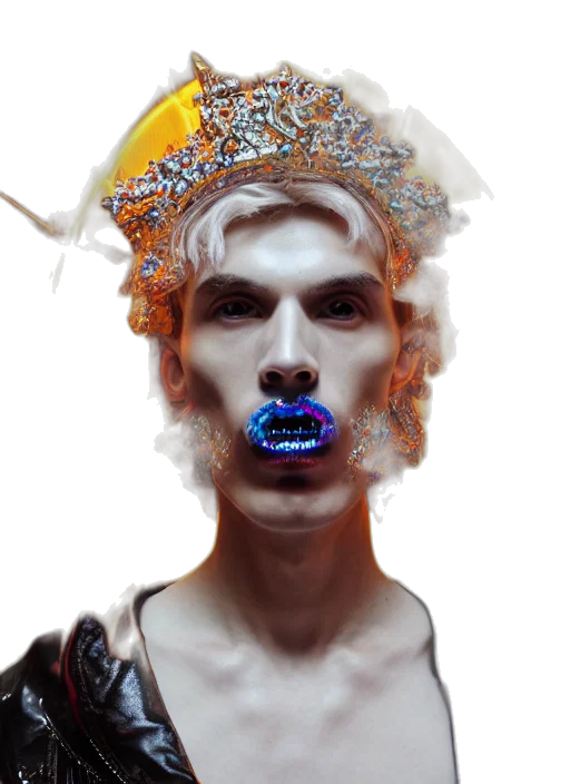 crown, face, mask, creature, photorealistic, concept art, fantasy art, 3d render transparent PNG cut-out