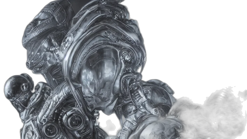 robot, mask, face, concept art, 3d render, fantasy art, photorealistic, outer space transparent PNG cut-out