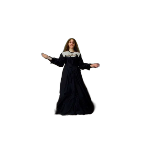 dress, jacket, staff, hair transparent PNG cut-out