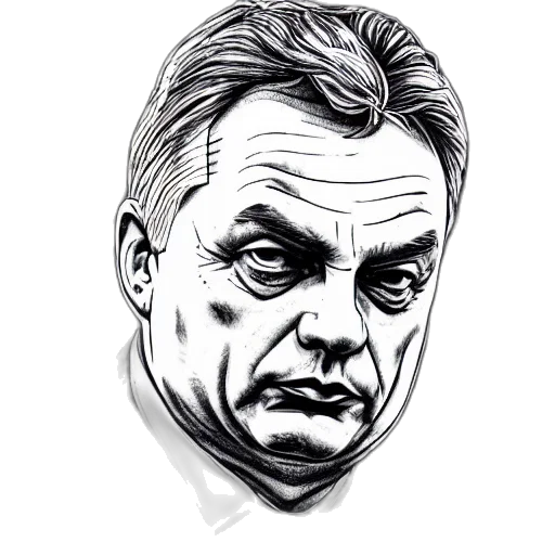 face, cartoon, comic book art, photorealistic, pixel art, viktor, orban, hayashida transparent PNG cut-out