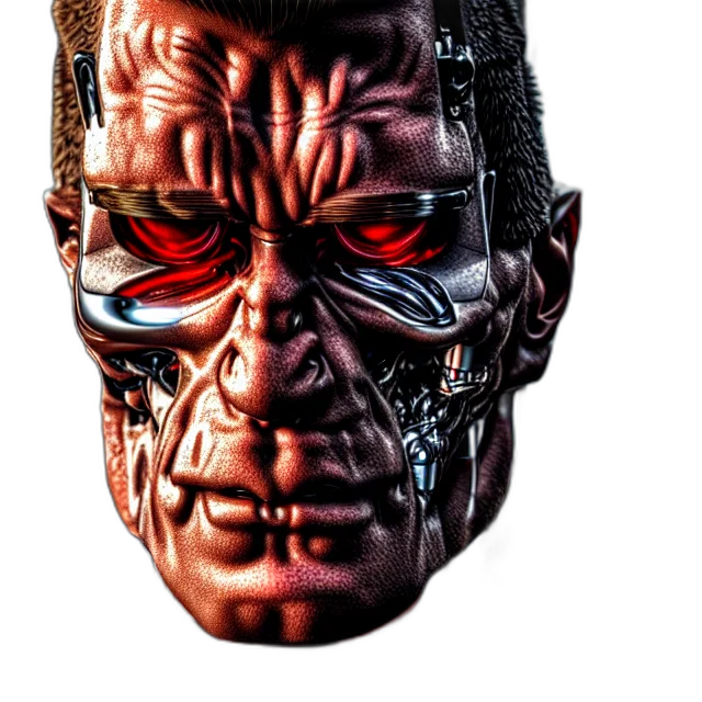 robot, mask, face, cyberpunk, 3d render, photorealistic, comic book art, terminator transparent PNG cut-out