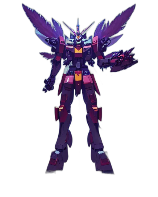 robot, weapon, concept art, 3d render, vaporwave, pixel art, colorful, dark transparent PNG cut-out