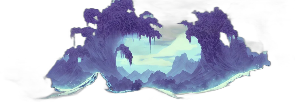 tree, dragon, crown, concept art, vaporwave, fantasy art, anime, underwater transparent PNG cut-out