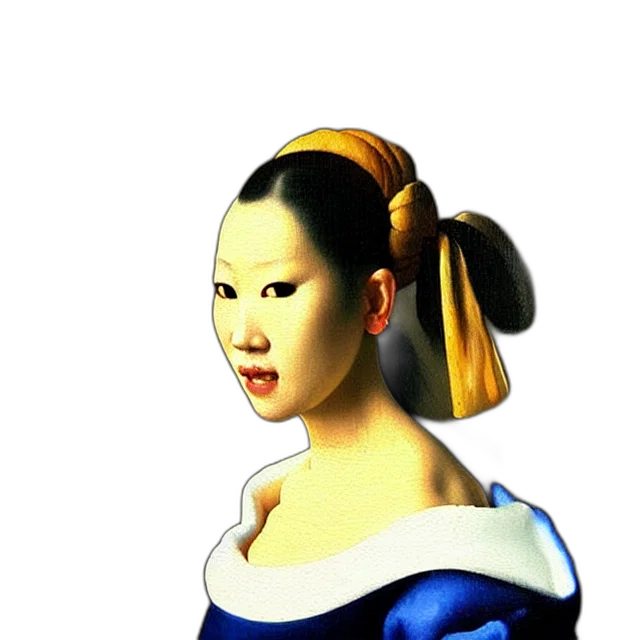 dress, face, robot, mask, photorealistic, oil painting, 3d render, fantasy art transparent PNG cut-out