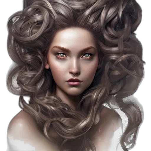 hair, face, crown, fantasy art, photorealistic, concept art, anime, dark transparent PNG cut-out