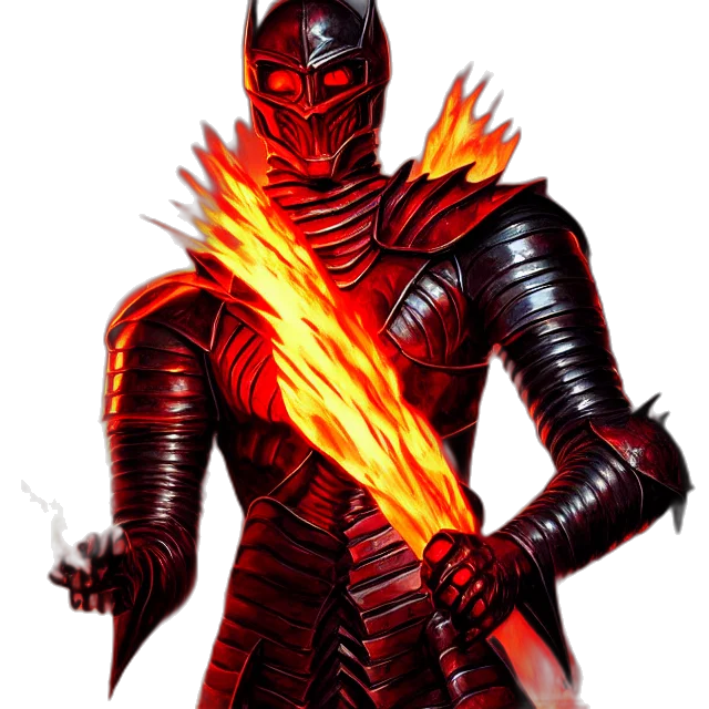 sword, staff, comic book art, concept art, fantasy art, pixel art, fire, red transparent PNG cut-out