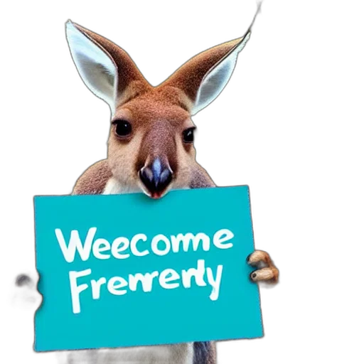 portrait, photo, kangaroo, wearing transparent PNG cut-out