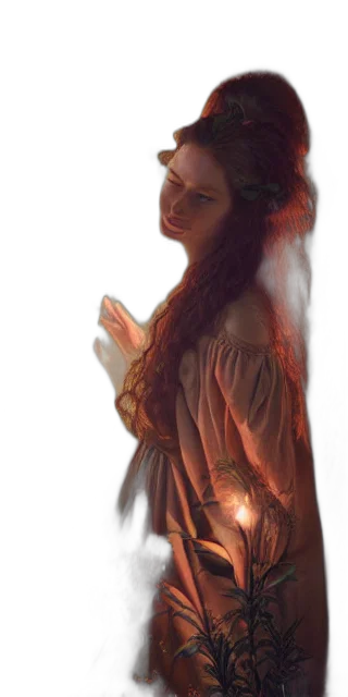 dress, dragon, staff, crown, fantasy art, photorealistic, concept art, oil painting transparent PNG cut-out
