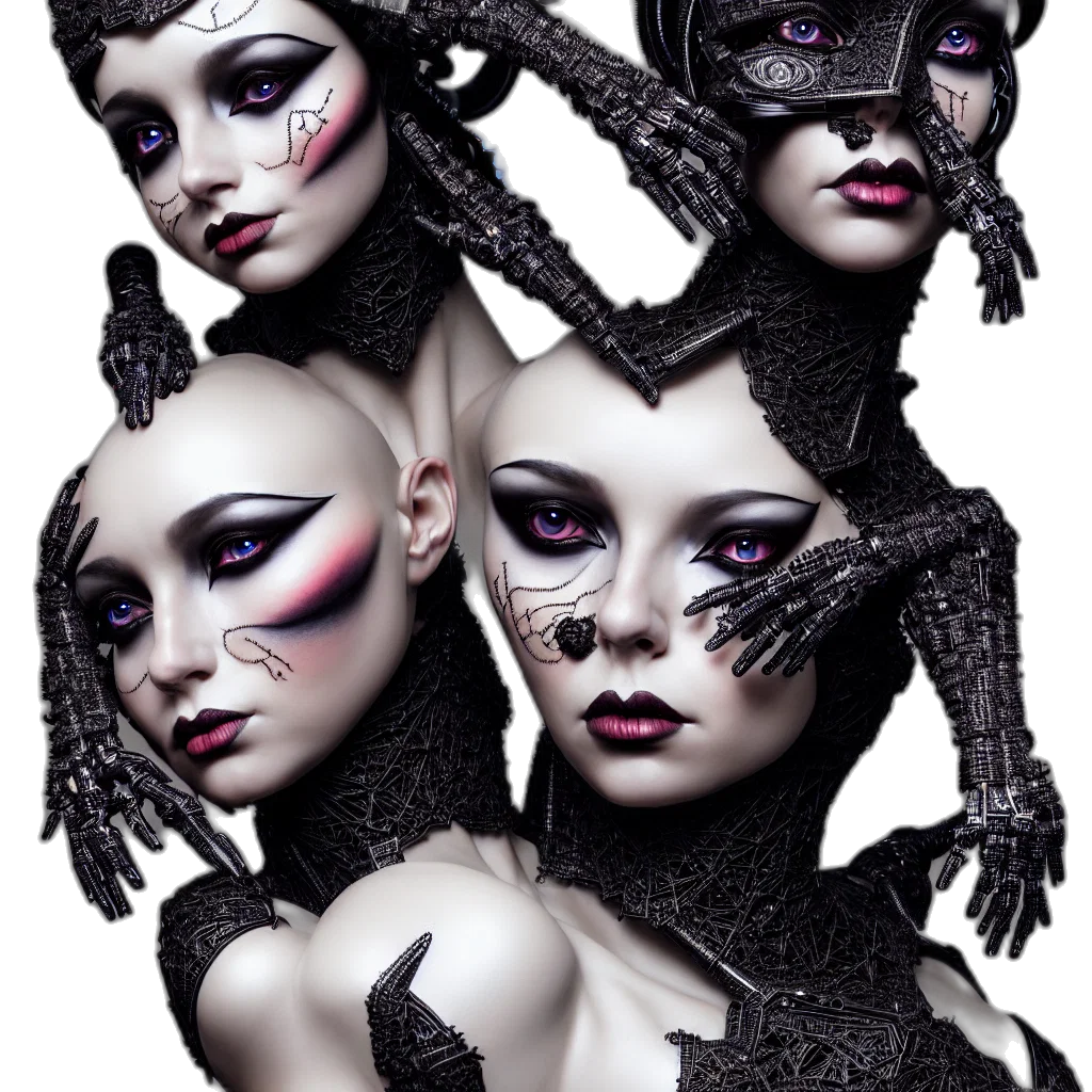 mask, robot, creature, face, concept art, fantasy art, 3d render, cyberpunk transparent PNG cut-out