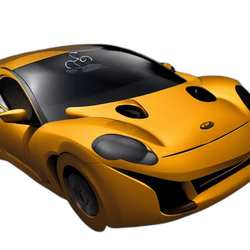 car, 3d render, photorealistic, concept art, golden, inspired, giraffe, product transparent PNG cut-out