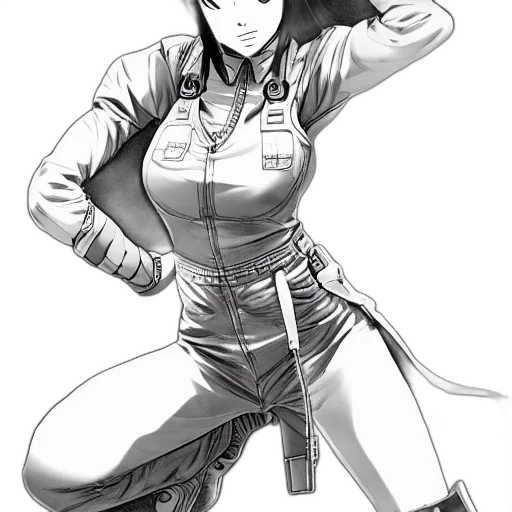 jacket, staff, weapon, sword, comic book art, anime, cartoon, concept art transparent PNG cut-out