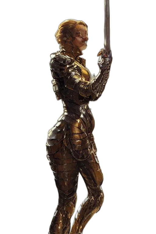 robot, staff, dress, sword transparent PNG cut-out