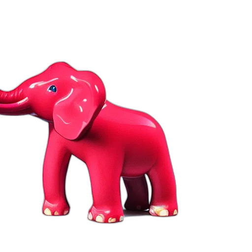 animal, creature, 3d render, concept art, photorealistic, red, gummy, elephant transparent PNG cut-out