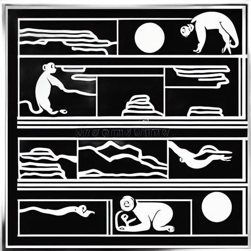 concept art, night, outer space, underwater, sunset, monochrome, minimalist, illustration transparent PNG cut-out