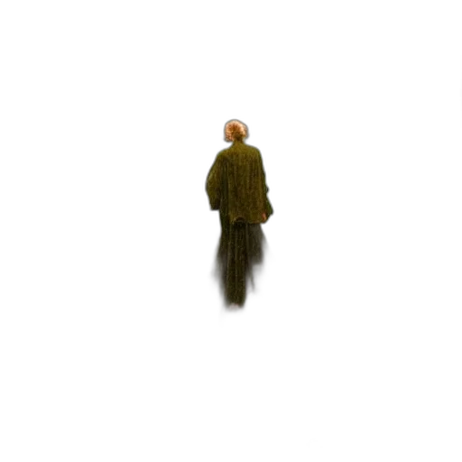 jacket, creature, hat, staff transparent PNG cut-out