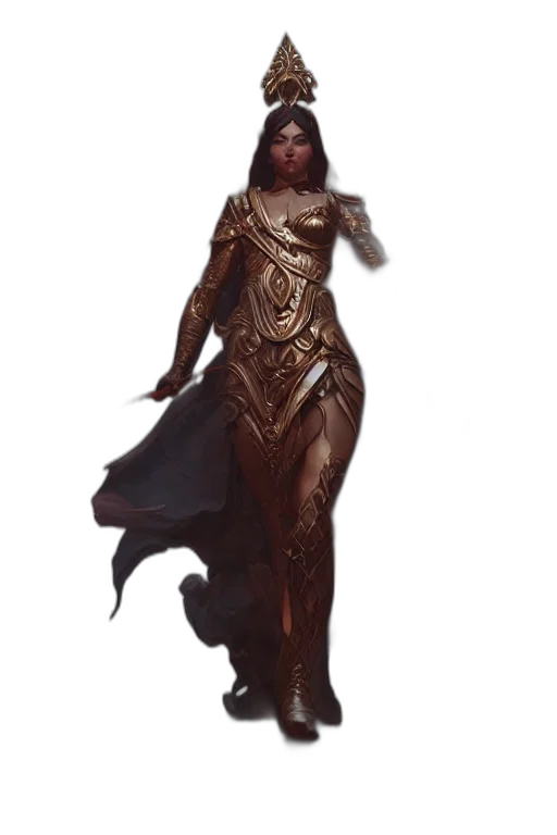 dress, staff, creature, concept art transparent PNG cut-out