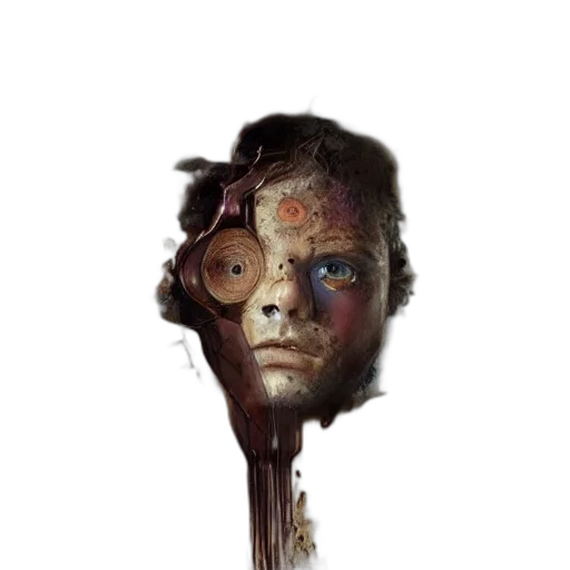 face, mask, creature, staff, concept art, photorealistic, comic book art, fantasy art transparent PNG cut-out