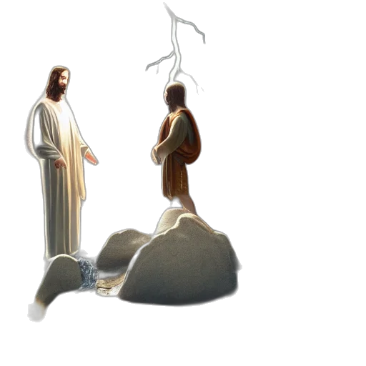 concept art, 3d render, fog, snow, jesus, god, playing, world transparent PNG cut-out