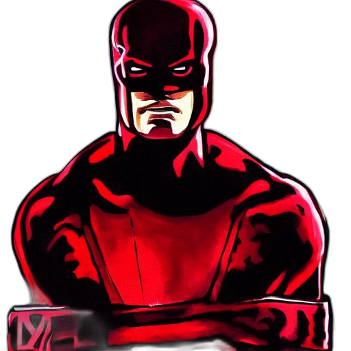 weapon, comic book art, concept art, cartoon, pixel art, red, daredevil, painting transparent PNG cut-out