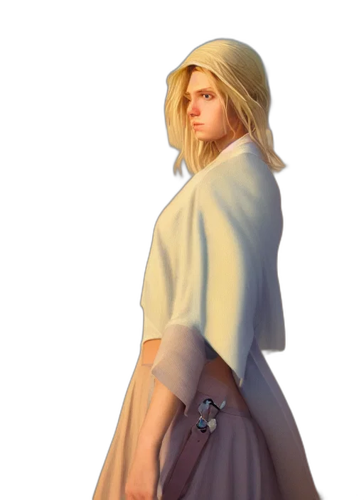 dress, jacket, staff, concept art transparent PNG cut-out