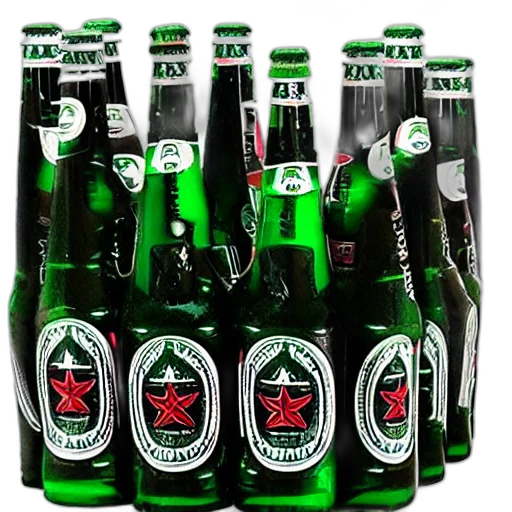 bottle, 3d render, party, friends, while, drinking, heineken, beer transparent PNG cut-out